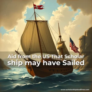 Artistic representation for Aid from the US That Scholar ship may have Sailed