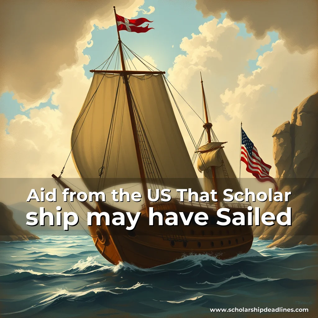 Artistic representation for Aid from the US That Scholar ship may have Sailed