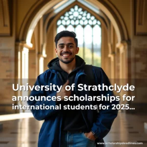 Artistic representation for University of Strathclyde announces scholarships for international students for 2025 26 intake