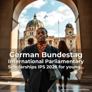 Artistic representation for German Bundestag International Parliamentary Scholarships IPS 2026 for young African Graduates 700 euros per month Fully Funded to Berlin Germany Opportunities For Africans