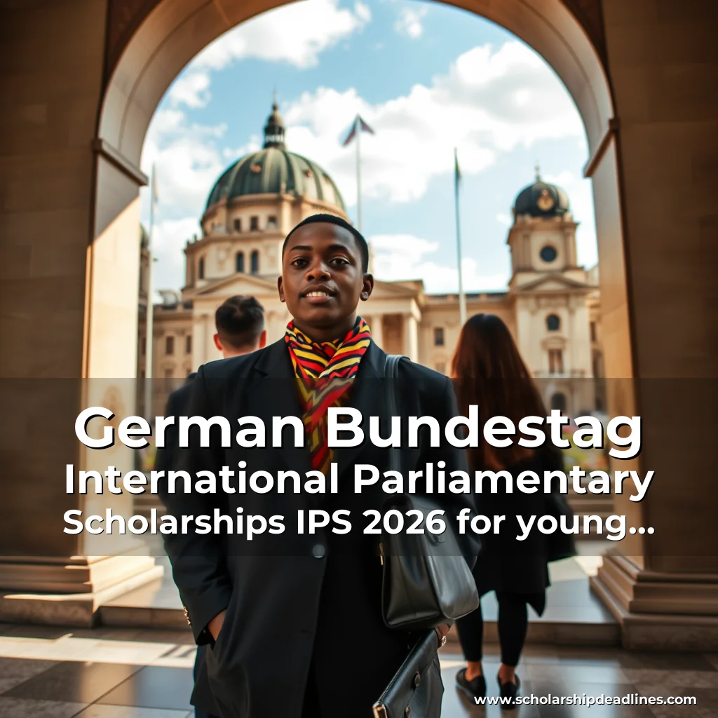 Artistic representation for German Bundestag International Parliamentary Scholarships IPS 2026 for young African Graduates 700 euros per month Fully Funded to Berlin Germany Opportunities For Africans